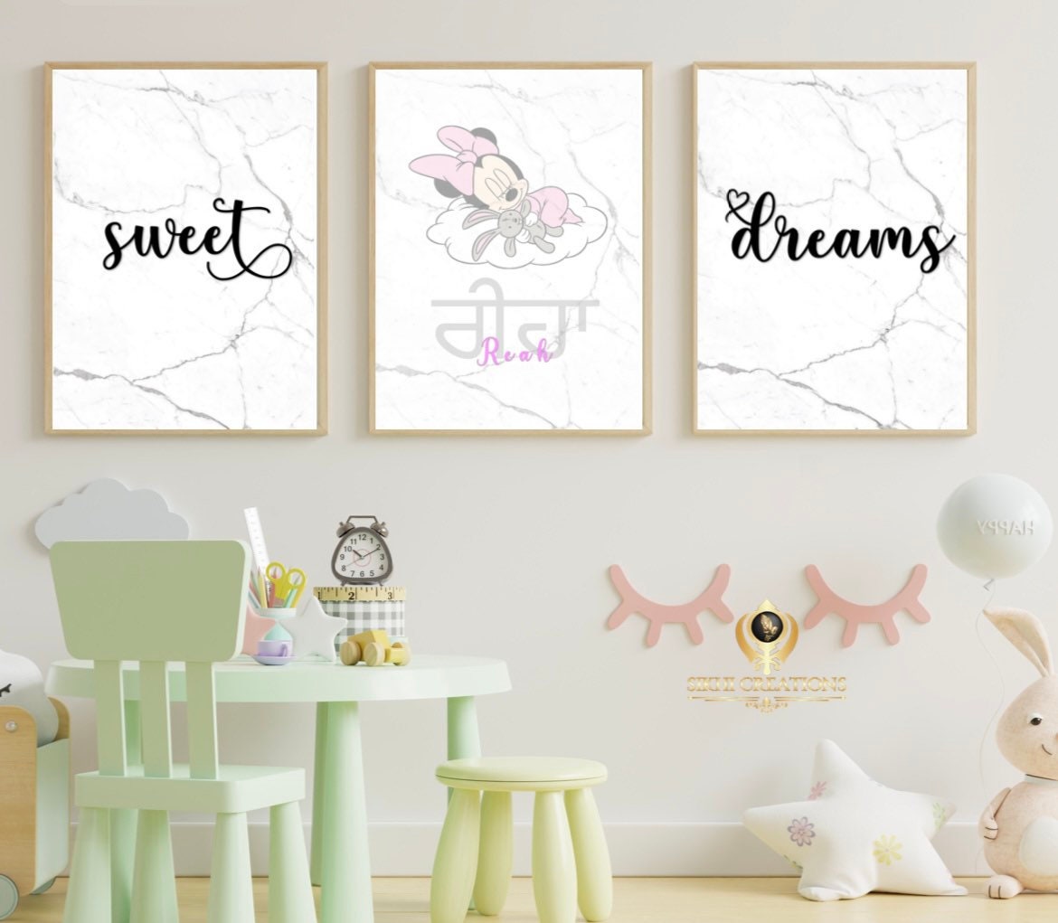 Personalised Gurmukhi sweet dreams print for children - Image 2