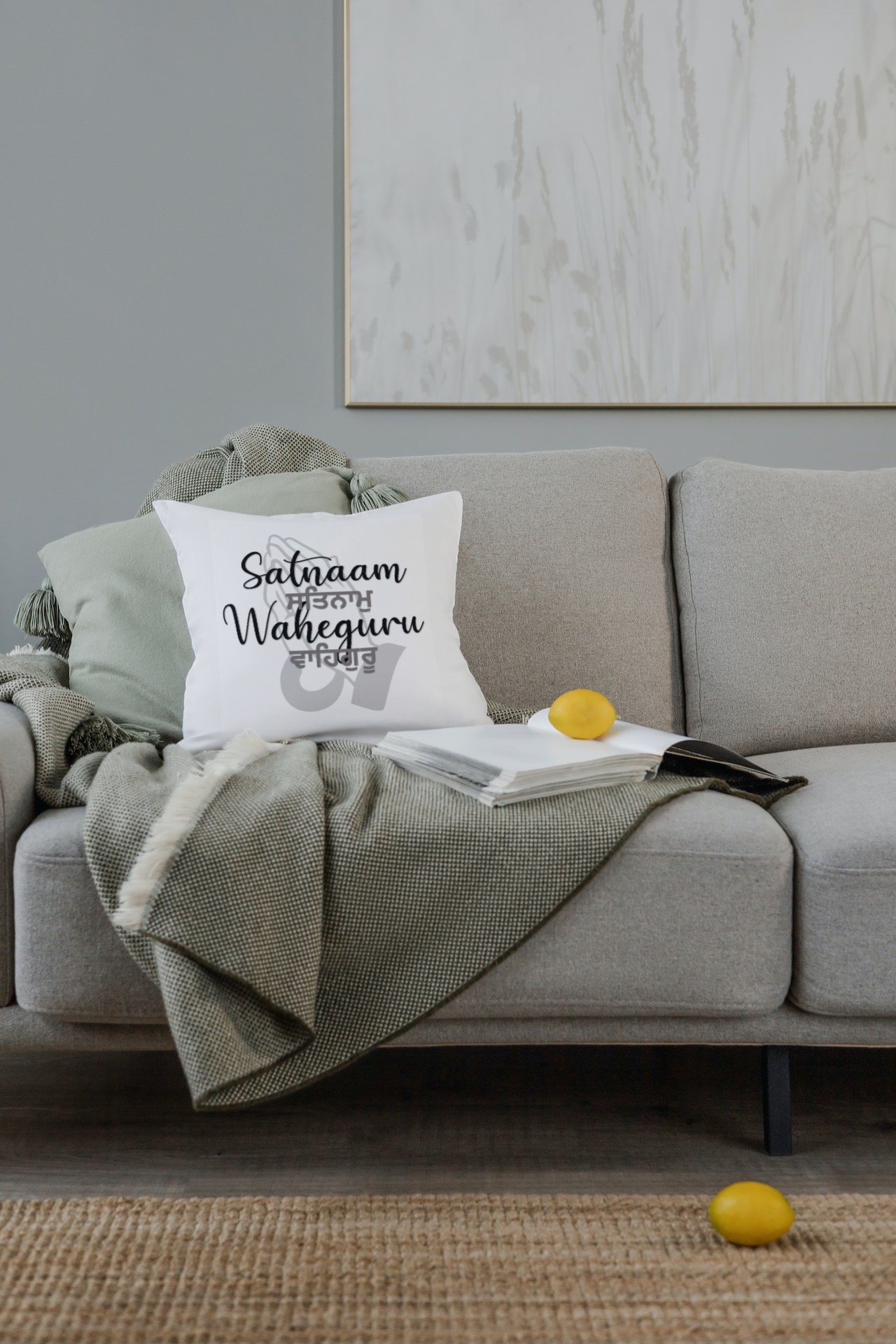 Satnaam Waheguru in English and  Gurmukhi