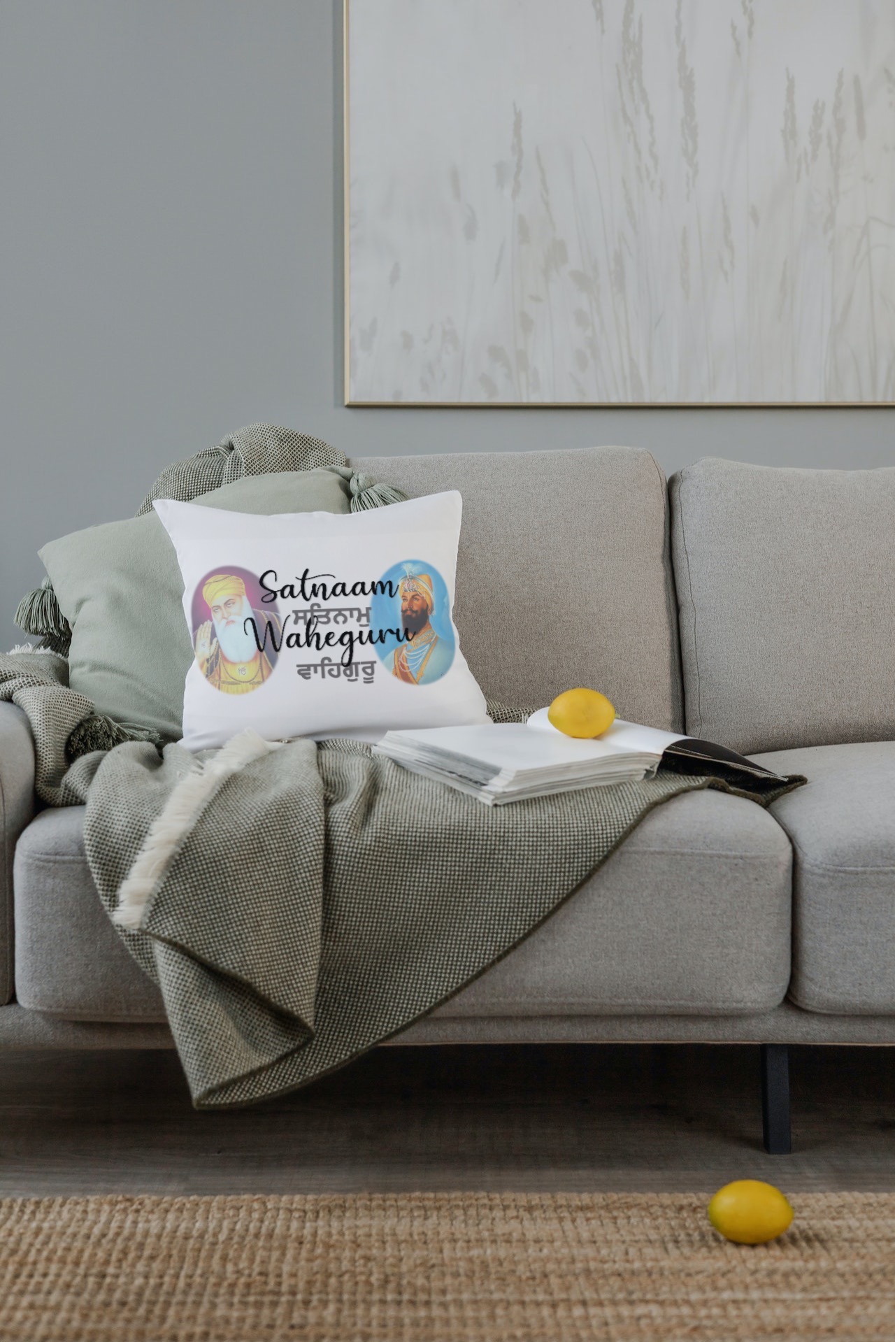 Satnaam Waheguru, Guru Nanak Dev Ji, Guru Gobind Singh Ji - colour