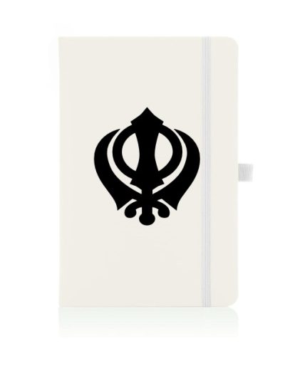 Khanda white journal/notebook
